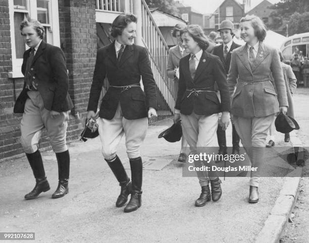 Lavinia Fitzalan-Howard, the Duchess of Norfolk with three of her daughters, Lady Anne , Lady Mary and Lady Sarah at the Richmond Royal Horse Show in...