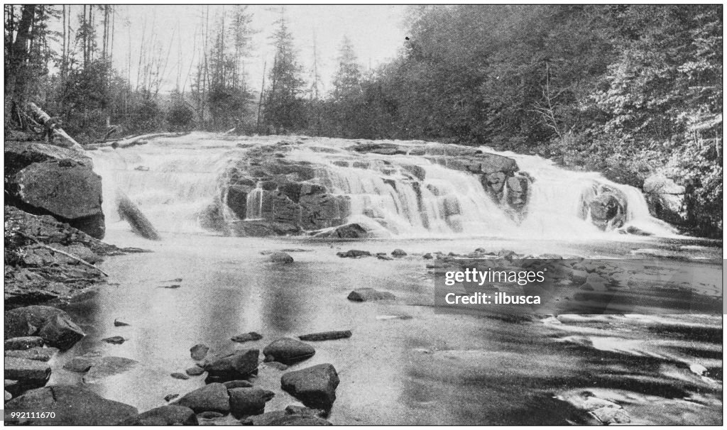 Antique photograph of America's famous landscapes: Buttermilk Falls, Adirondacks