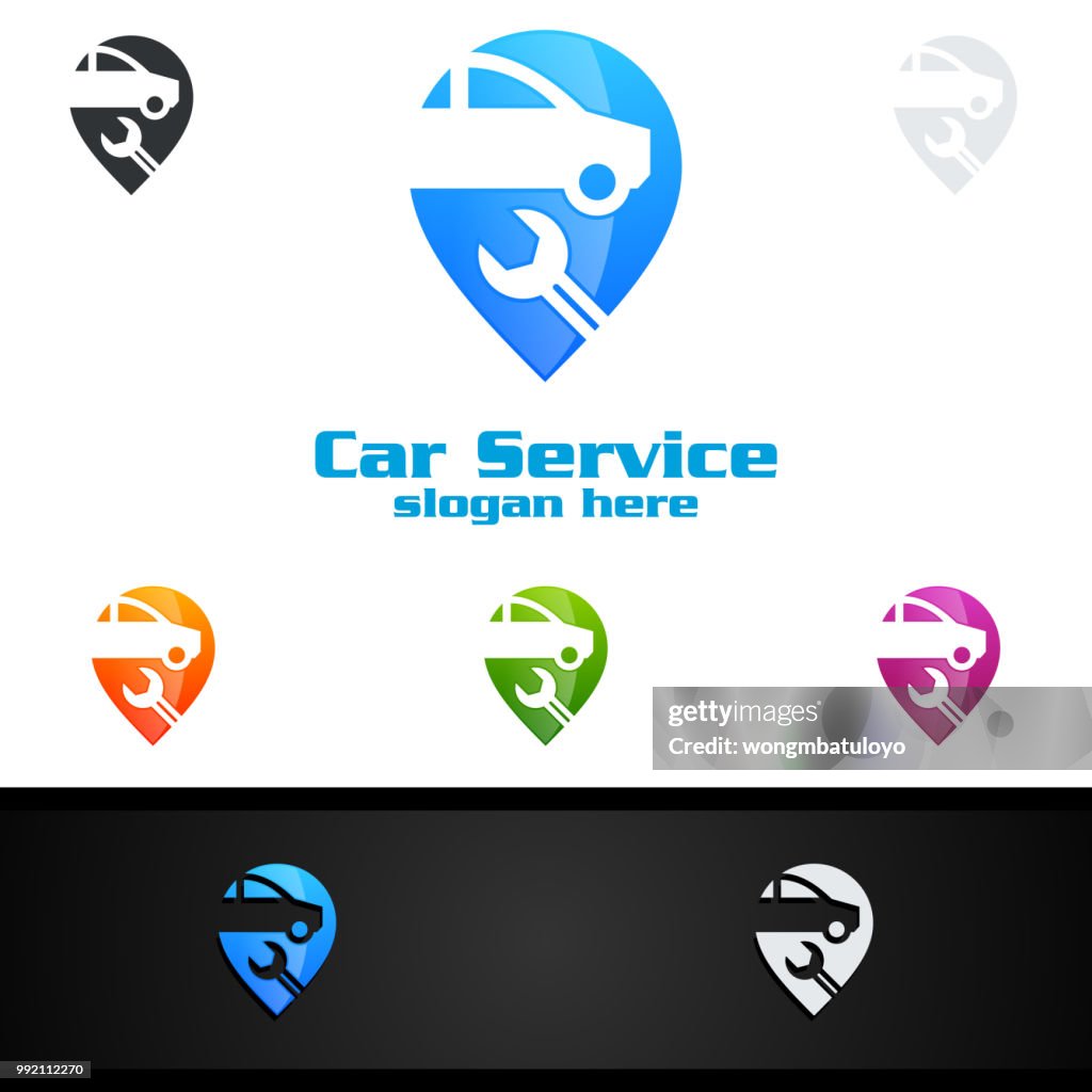 Creative Auto Service Car Service Vector Design With Auto Repair Shape And Car Concept High ...