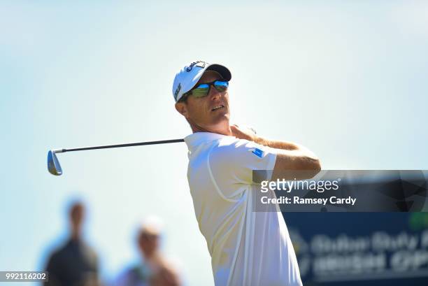 Donegal , Ireland - 5 July 2018; Nicolas Colsaerts of Belgium tees off from the 8th tee box during Day One of the Irish Open Golf Championship at...