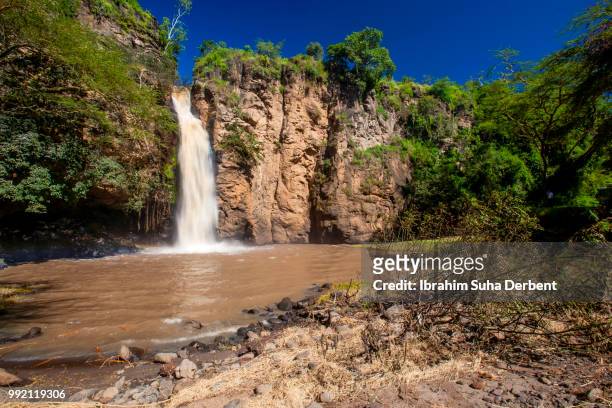 beautiful waterfall in lake nakuru - lake nakuru nationalpark stock-fotos und bilder