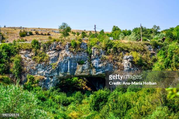 god's bridge - romanian ruins stock pictures, royalty-free photos & images