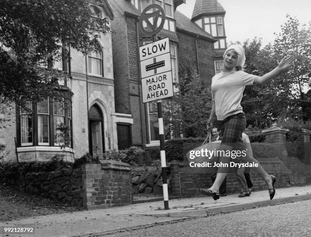 British actress Julie Christie near her home in Birmingham, UK, 7th October 1963.
