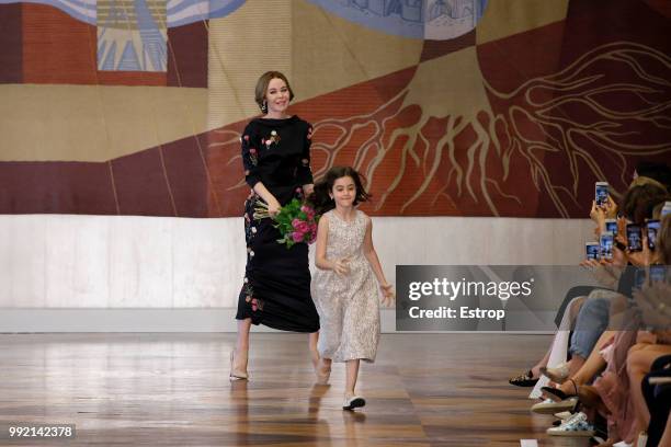 FAshion designer Ulyana Sergeenko during the Ulyana Sergeenko Haute Couture Fall Winter 2018/2019 show as part of Paris Fashion Week on July 3, 2018...