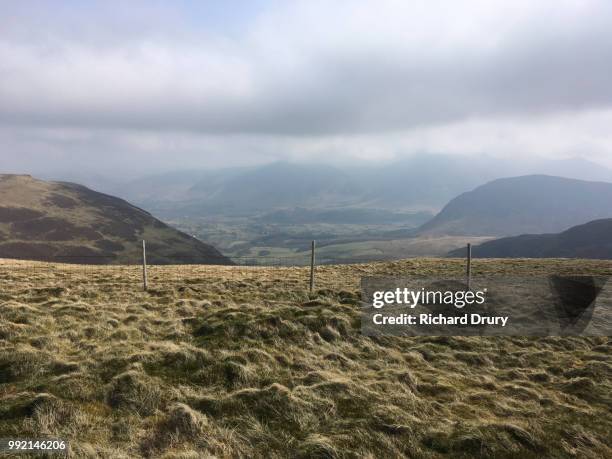 view from blake fell towards crummock water - cumbrian mountains stock pictures, royalty-free photos & images