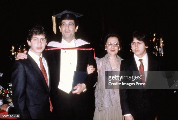 Placido Domingo and family circa 1982 in New York.