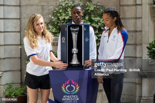 The first ever global Platinum Trophy is unveiled at the announcement of the Great Britain & Northern Ireland Team for the Athletics World Cup , with...