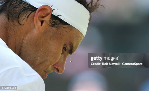 Rafael Nadal during his match against Dudi Sela at All England Lawn Tennis and Croquet Club on July 3, 2018 in London, England.