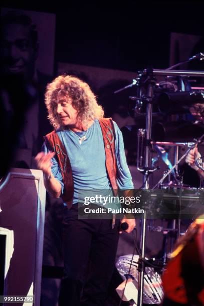 Singer Robert Plant performs on stage at Madison Square Garden for the Atlantic Records 40th Anniversary Concert in New York City, New York, May 14,...