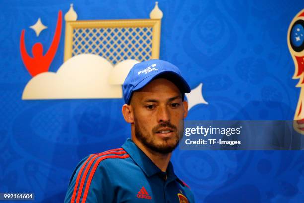 David Silva of Spain attends the press conference prior to a training session on June 30, 2018 in Moscow, Russia.