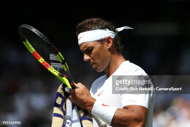 Rafael Nadal during his match against Dudi Sela at All England Lawn Tennis and Croquet Club on July 3, 2018 in London, England.