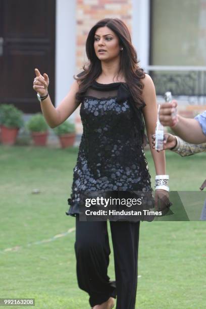 Bollywood actress Sushmita Sen during a press conference on her new film ' Do Not Disturb' on June 28, 2008 in New Delhi, India.