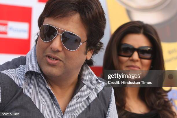 Bollywood actor Govinda along with actress Sushmita Sen during a press conference on their new film ' Do Not Disturb' on June 28, 2008 in New Delhi,...