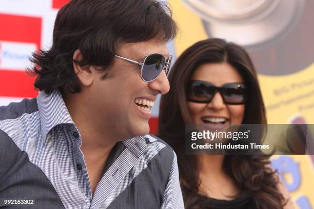 Bollywood actor Govinda along with actress Sushmita Sen during a press conference on their new film ' Do Not Disturb' on June 28, 2008 in New Delhi,...