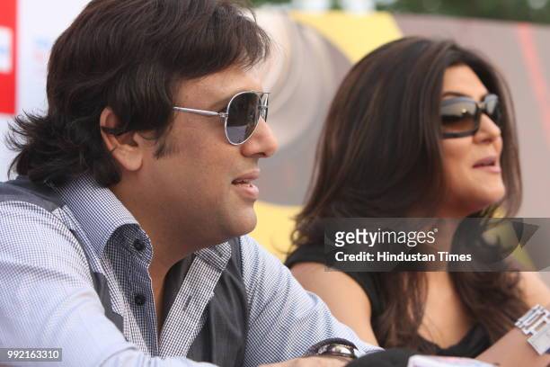 Bollywood actor Govinda along with actress Sushmita Sen during a press conference on their new film ' Do Not Disturb' on June 28, 2008 in New Delhi,...