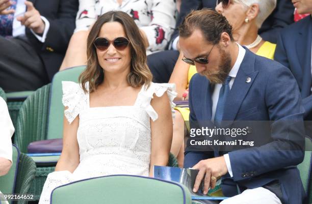 July 5: Pippa and James Middleton attend day four of the Wimbledon Tennis Championships at the All England Lawn Tennis and Croquet Club on July 2,...