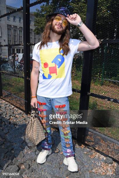 Riccardo Simonetti attends the Marina Hoermanseder show during the Berlin Fashion Week Spring/Summer 2019 at ewerk on July 5, 2018 in Berlin,...
