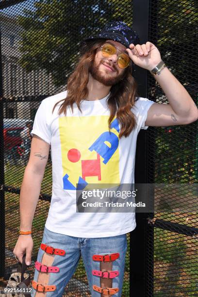 Riccardo Simonetti attends the Marina Hoermanseder show during the Berlin Fashion Week Spring/Summer 2019 at ewerk on July 5, 2018 in Berlin,...