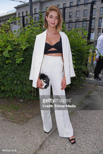 Lisa-Marie Koroll attends the Marina Hoermanseder show during the Berlin Fashion Week Spring/Summer 2019 at ewerk on July 5, 2018 in Berlin, Germany..