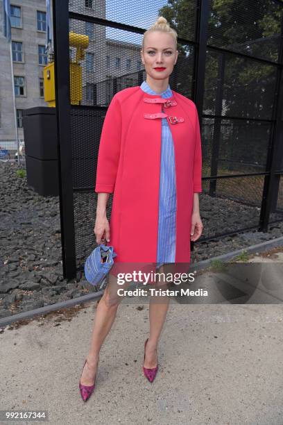 Franziska Knuppe attends the Marina Hoermanseder show during the Berlin Fashion Week Spring/Summer 2019 at ewerk on July 5, 2018 in Berlin, Germany..