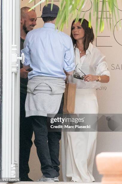 Victoria Beckham is seen at the Azzedine Alaia 'Je suis couturier' exhibition on July 5, 2018 in Paris, France.