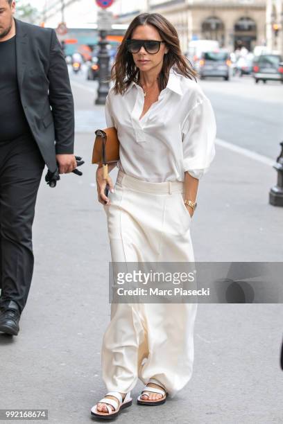 Victoria Beckham is seen on July 5, 2018 in Paris, France.