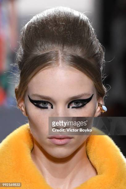 Model walks the runway during the Fendi Couture Haute Couture Fall Winter 2018/2019 show as part of Paris Fashion Week on July 4, 2018 in Paris,...