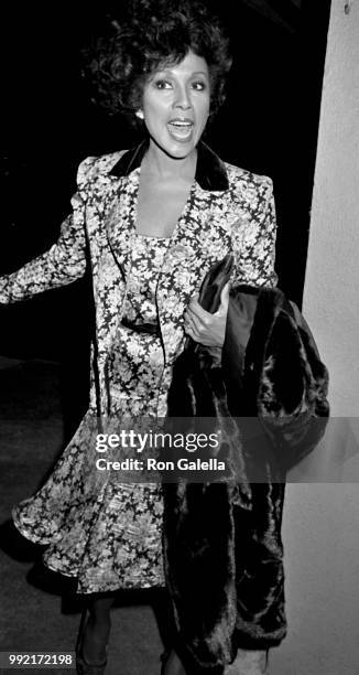 Diahann Carroll attends Dynasty Wrap Party on April 8, 1984 at the Beverly Hills Hotel in Beverly Hills, California.