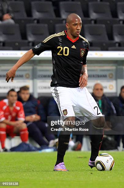 Jerome Boateng of Germany runs with the ball during the international friendly match between Germany and Malta at Tivoli stadium on May 13, 2010 in...