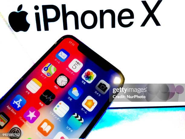 Apple's new iPhone X is seen after it goes on sale at the Apple Store in Tokyo's Omotesando shopping district, Japan, July 05, 2018.