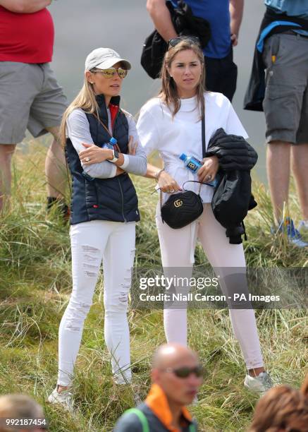 Erica Stoll , wife of Northern Ireland's Rory McIlroy, during day one of the Dubai Duty Free Irish Open at Ballyliffin Golf Club.