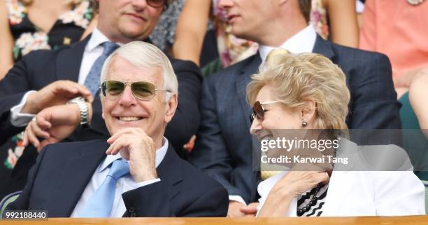 July 5: John Major and Norma Major attends day four of the Wimbledon Tennis Championships at the All England Lawn Tennis and Croquet Club on July 2,...