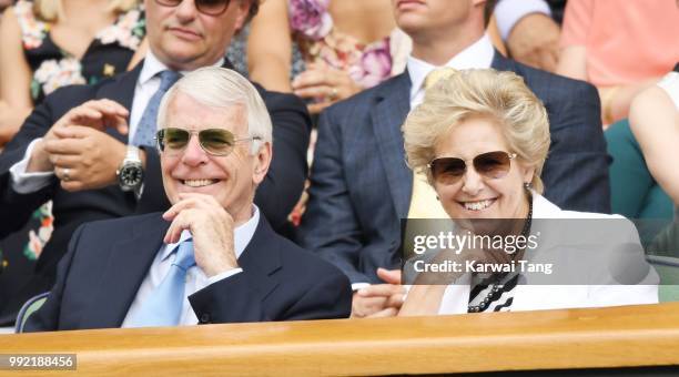 July 5: John Major and Norma Major attends day four of the Wimbledon Tennis Championships at the All England Lawn Tennis and Croquet Club on July 2,...