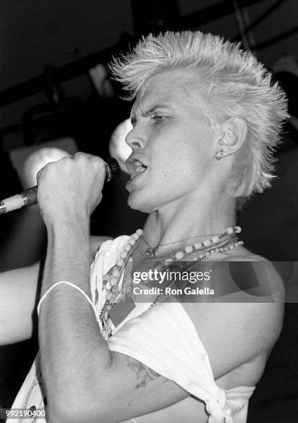 Billy Idol attends Perri Lister Birthday Party on April 10, 1984 at the Cat Club in New York City.