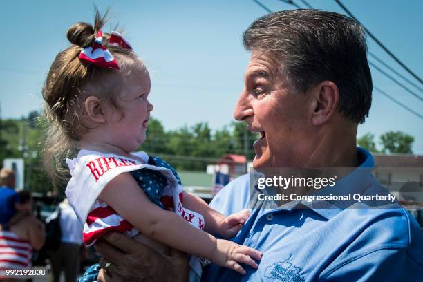 July 4: Sen. Joe Manchin, R-W.Va., Ava Lott, the 2018 Ripley 4th of July Wee Miss before the start of the Ripley 4th of July Grand Parade in Ripley,...