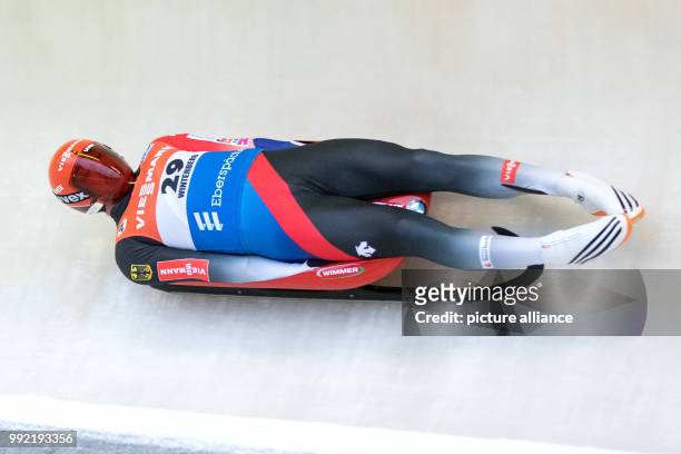 Felix Loch from Germany in action at the Men's Singles event of the Luge World Cupp in Winterberg, Germany, 25 November 2017. Photo: Marcel Kusch/dpa