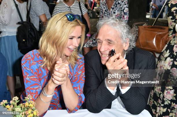 Actress Veronica Ferres and U.S. Filmdirector Abel Ferrara attend the FFF reception during the Munich Film Festival 2018 at Praterinsel on July 5,...