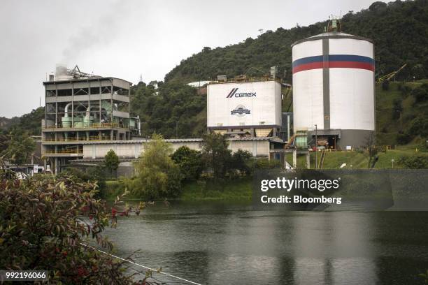 The Cemex Latam Holdings SA production facility stands in La Calera, Cundinamarca department, Colombia, on Tuesday, July 3, 2018. The result of...