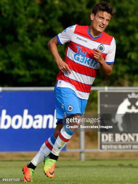 Jelle Vossen of Club Brugge during the Club Friendly match between Club Brugge v Steaua Bucharest at the Sportpark De Westeneng on July 4, 2018 in...
