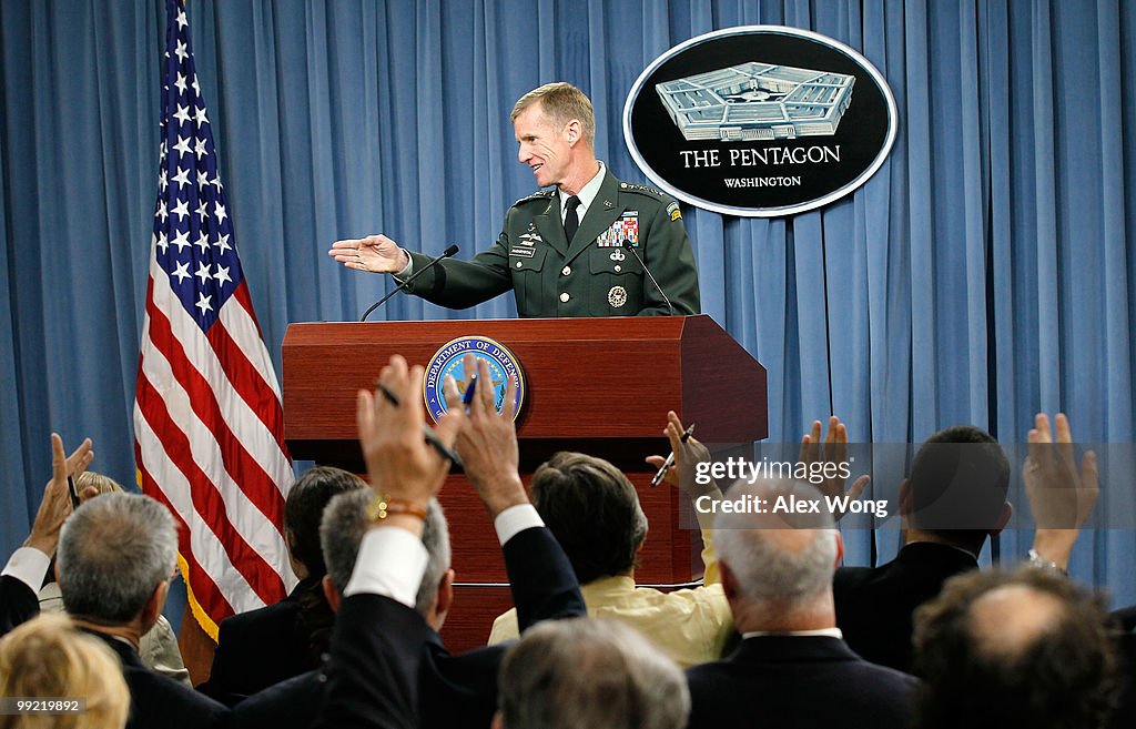 Army Gen. McChrystal Briefs The Media On The War In Afghanistan