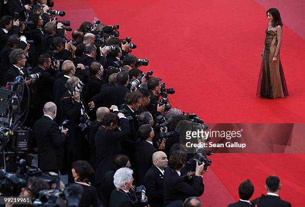 Actress Elsa Zylberstein attends the 'On Tour' Premiere at the Palais des Festivals during the 63rd Annual Cannes Film Festival on May 13, 2010 in...
