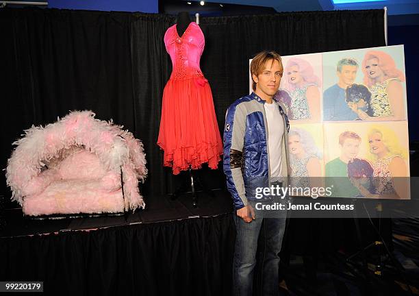 Larry Birkhead, former partner of actress Anna Nicole Smith poses in front of personal affects and other items that belonged to Anna Nicole Smith...