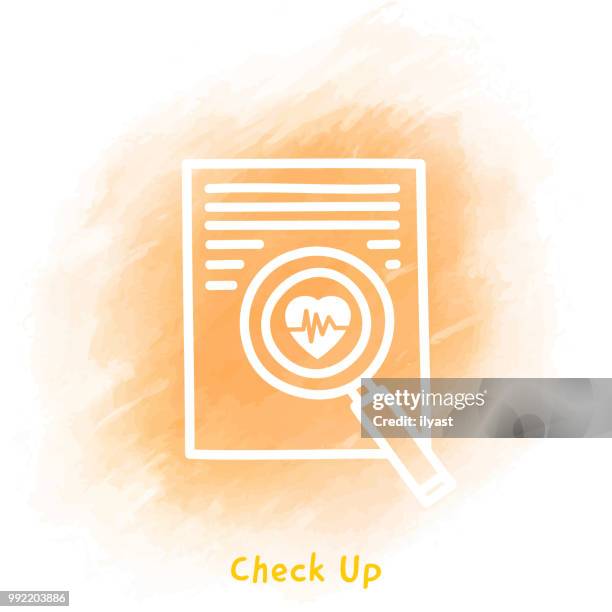 check up doodle watercolor background - pulse check stock illustrations