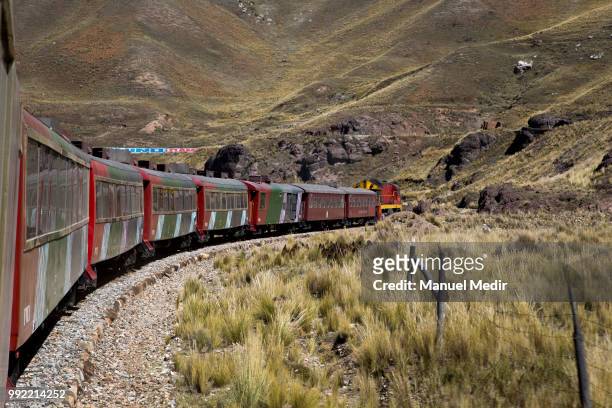 Detail of the way during a trip in the world famous Railroad 'Ferrocarril Central Andino' on July 1, 2018 in Lima, Peru. The Ferrocarril Central...