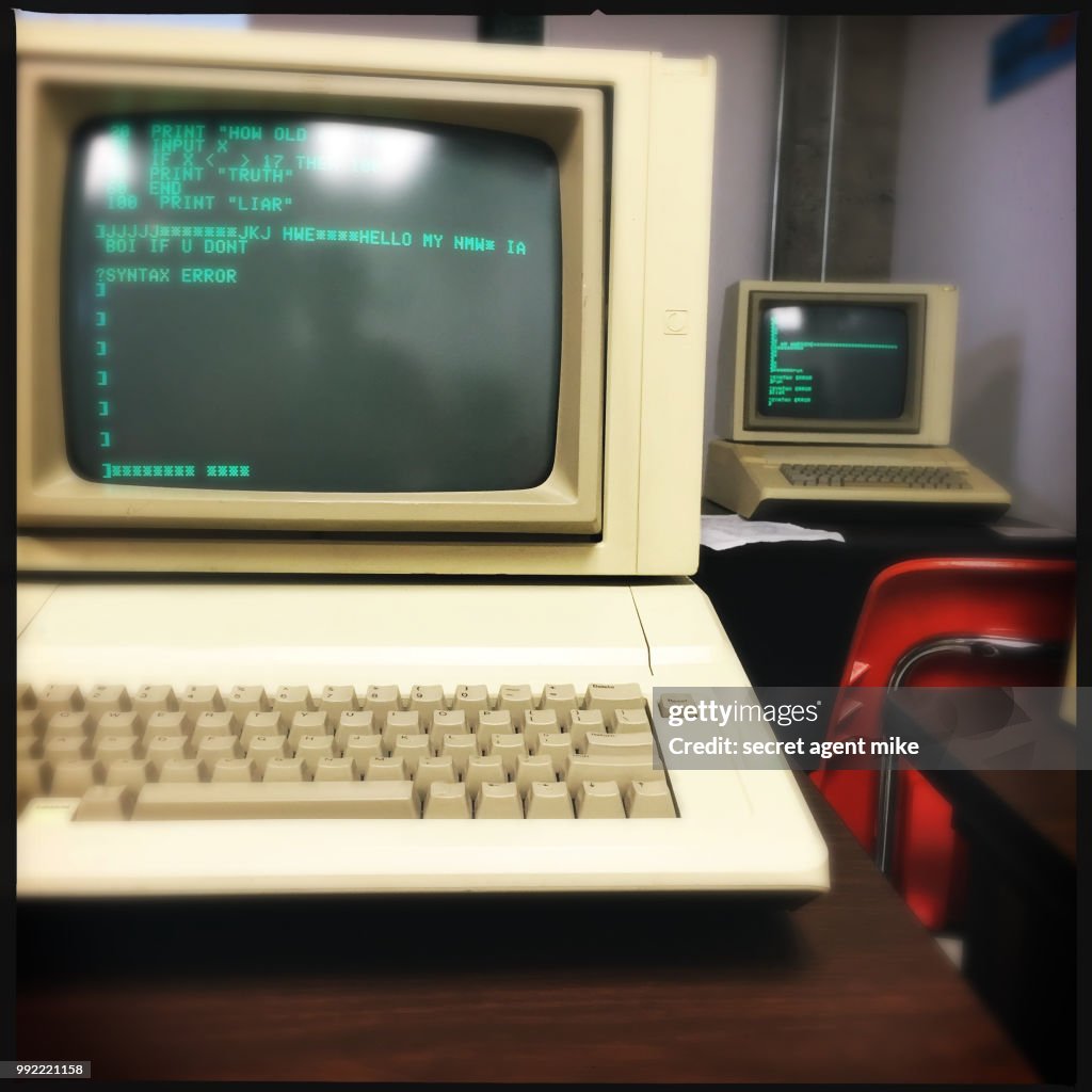 Ancient computers in classroom