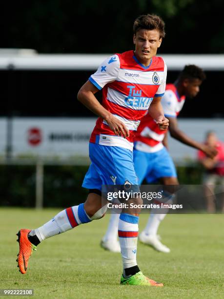 Jelle Vossen of Club Brugge during the Club Friendly match between Club Brugge v Steaua Bucharest at the Sportpark De Westeneng on July 4, 2018 in...