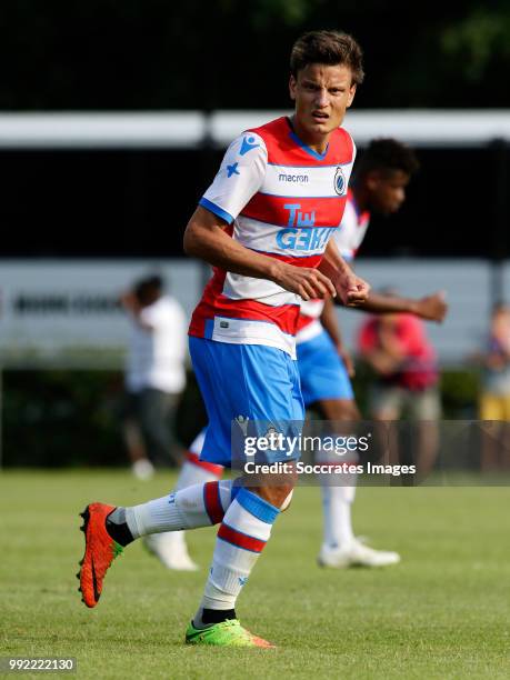 Jelle Vossen of Club Brugge during the Club Friendly match between Club Brugge v Steaua Bucharest at the Sportpark De Westeneng on July 4, 2018 in...