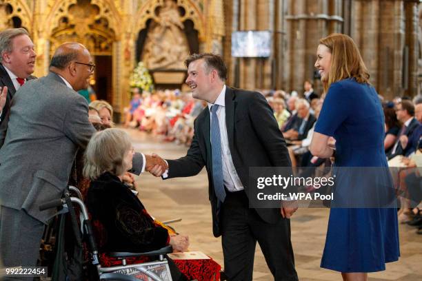 Opposition Labour Party's Jon Ashworth , shadow health minister attends a service to celebrate the 70th anniversary of the NHS at Westminster Abbey...