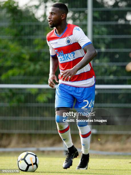 Stefano Denswil of Club Brugge during the Club Friendly match between Club Brugge v Steaua Bucharest at the Sportpark De Westeneng on July 4, 2018 in...