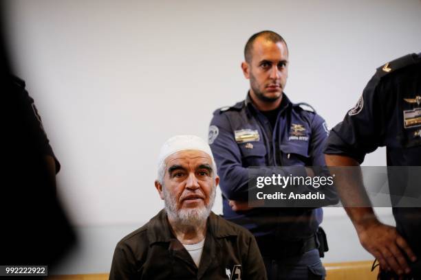 Palestine Islamic Movement Leader Raed Salah appears in court during his trial at Haifa Criminal Court of Peace in Haifa, Israel on July 05, 2018.